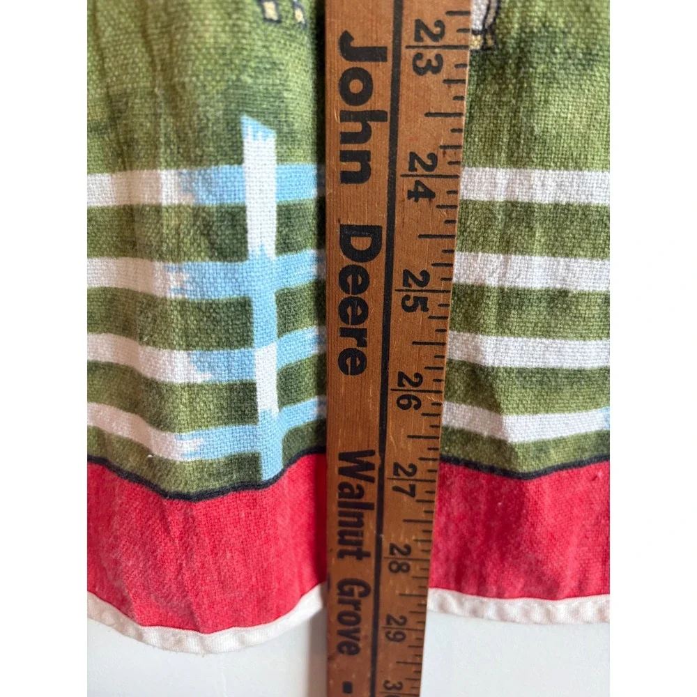 VTG Farm Scene Cotton Country Apron Red Barn Holstein Cow Cottagecore grannycore